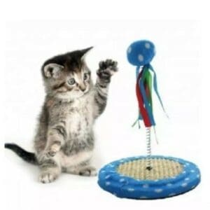 Cat Punch Ball Toy With Scratching Base Interactive Plush Ball