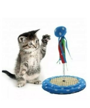 Cat Punch Ball Toy With Scratching Base Interactive Plush Ball