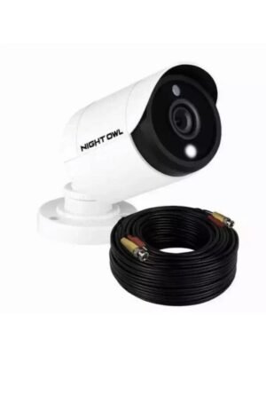 night owl cm-c50xl-bu-jf 5mp spotlight camera front view with 60ft BNC Cable