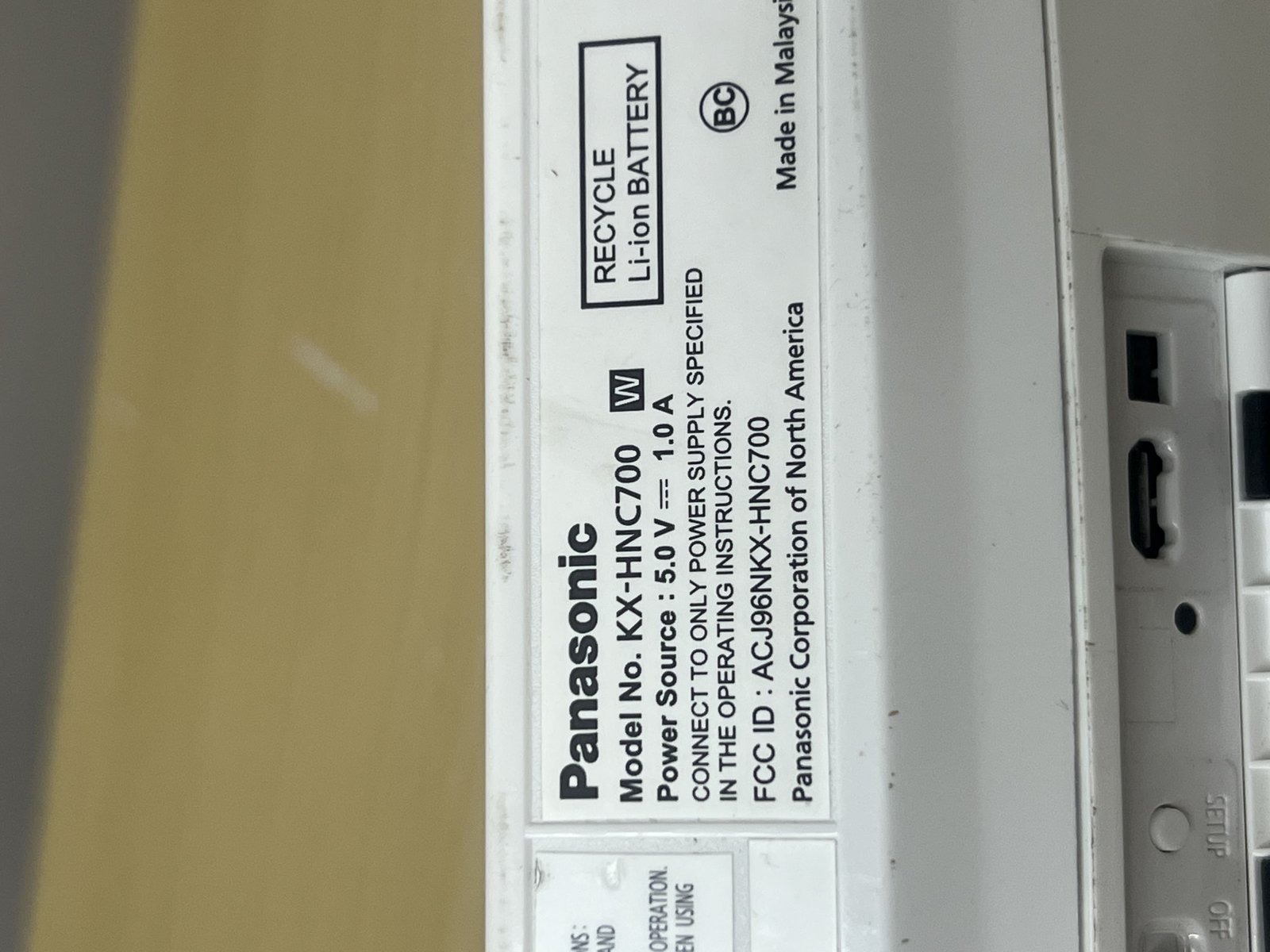 Panasonic HomeHawk KXHN7051C Wireless Outdoor HD 1 Front Door Camera