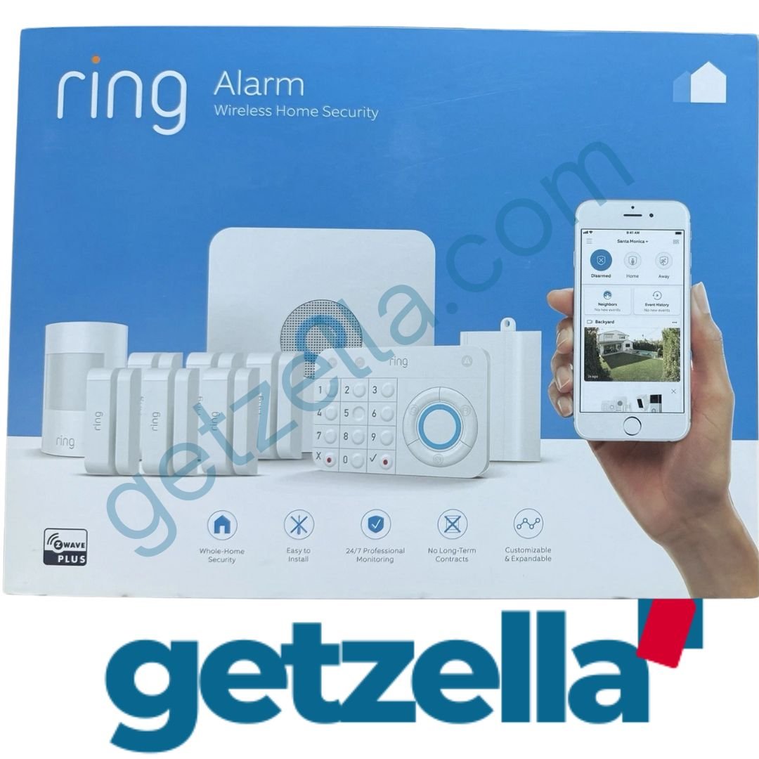 Ring Alarm Wireless Security Kit 10-Piece: Base, Keypad, 6 Contacts, Motion, Extender. DIY wireless home protection, Alexa-ready, 24hr backup.