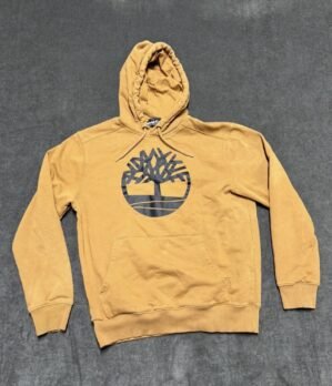 Timberland Mens Essential Tree Logo Hoodie Sweatshirt Wheat Brown Size Small
