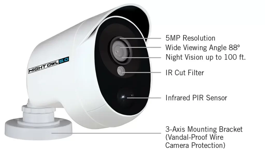 Night Owl CM-PXHD50NW-BU-JF 5MP Bullet Infrared Security Camera and Cable
