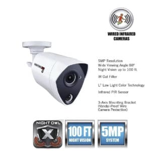 Night Owl 5MP Wired Infrared Security Camera Night Owl CM-PTHD50NW-BU-HIK Infrared Camera Night Owl 5MP Wired Security Camera Night Owl Wired Infrared Camera Night Owl CM-PTHD50NW-BU-HIK Security Camera Night Owl 5MP Infrared Surveillance Camera Night Owl Wired Security Camera With 60ft Cable Night Owl CM-PTHD50NW-BU-HIK Infrared Surveillance Camera