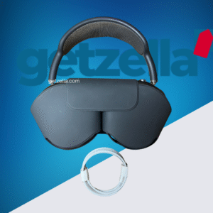 Close-up of Apple AirPods Max in Space Gray, showcasing the knit-mesh canopy and memory foam ear cushions for a comfortable over-ear fit.