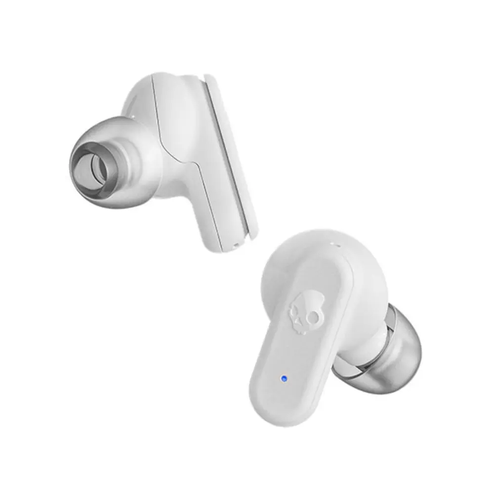 Skullcandy Dime 3 In-Ear Wireless Earbuds, 20 Hr Battery, Microphone - Bone/Orange Glow - Image 4