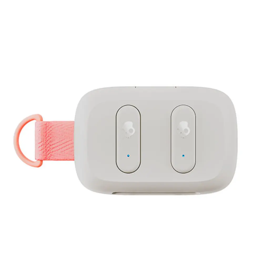 Skullcandy Dime 3 In-Ear Wireless Earbuds, 20 Hr Battery, Microphone - Bone/Orange Glow - Image 5