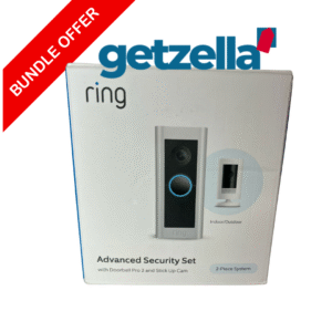 Ring Wired Doorbell Plus with Ring Stick Up Cam, Battery White
