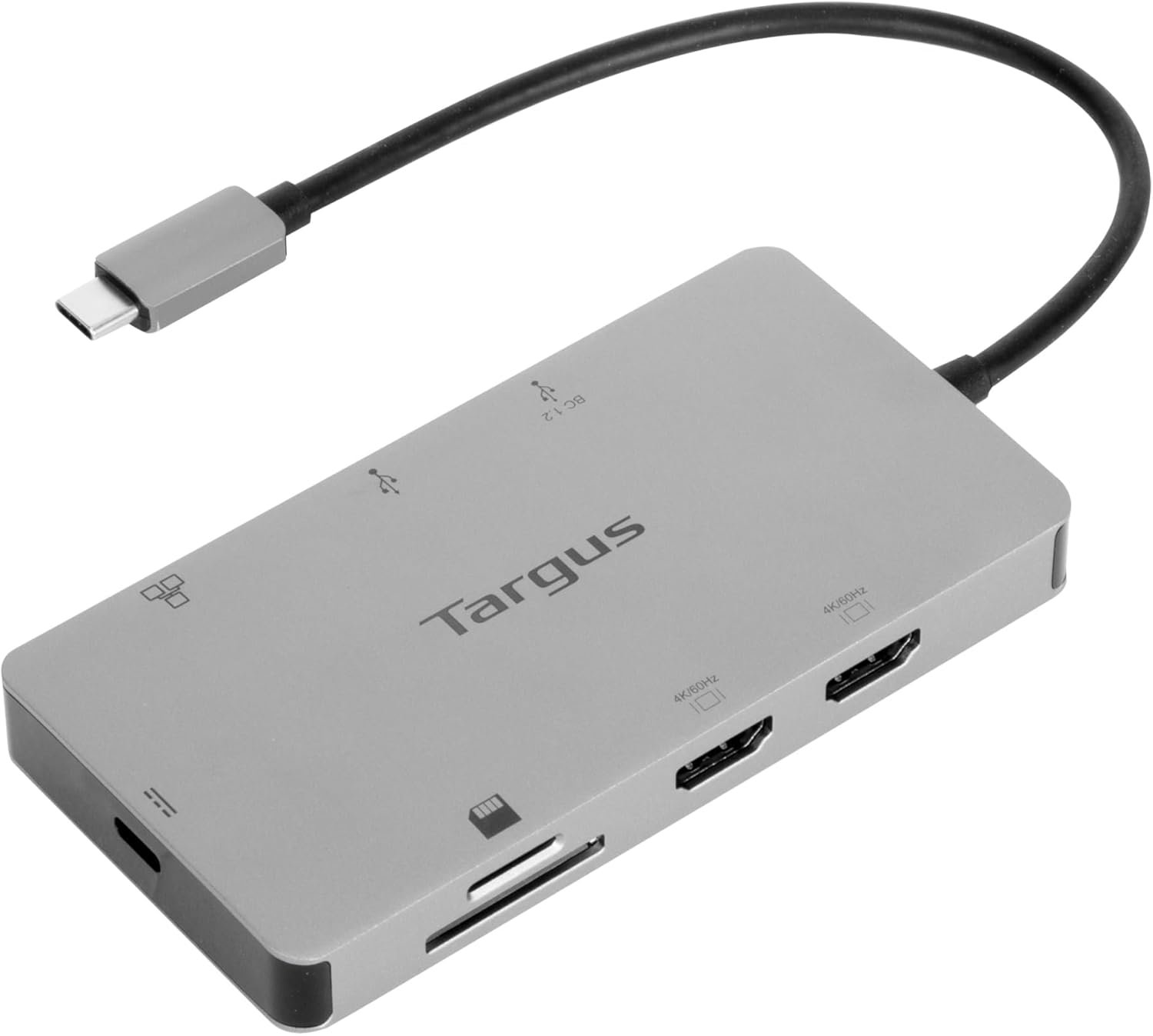 Targus USB-C Dual HDMI Travel Dock, Silver, DSU200TT