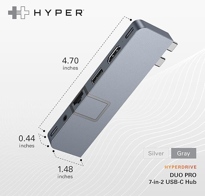 HyperDrive Duo 7-in-2 USB-C Hub, Space Gray - Image 5
