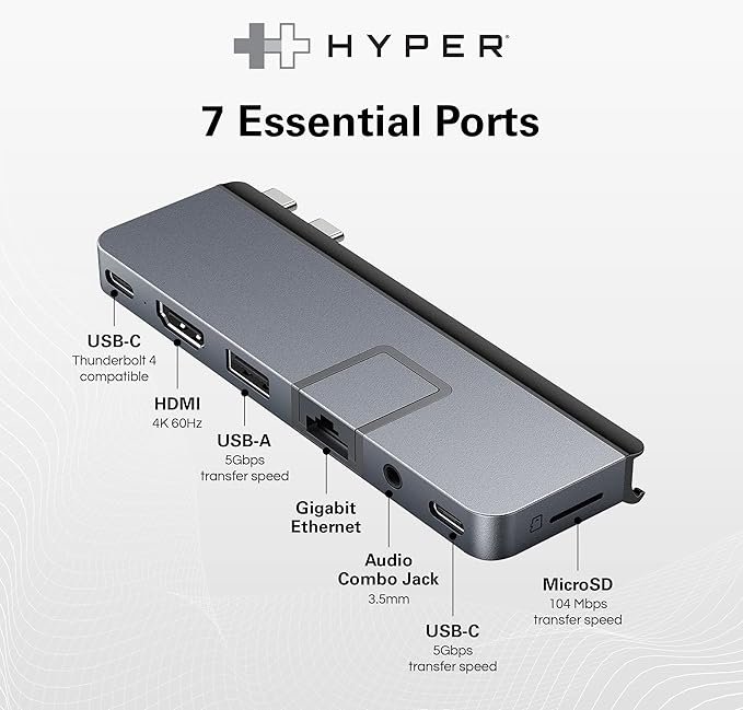 HyperDrive Duo 7-in-2 USB-C Hub, Space Gray - Image 3
