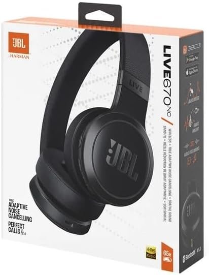 JBL Live 675NC Wireless On-Ear Headphones – True Adaptive NC, 50Hr Battery, Black - Image 5