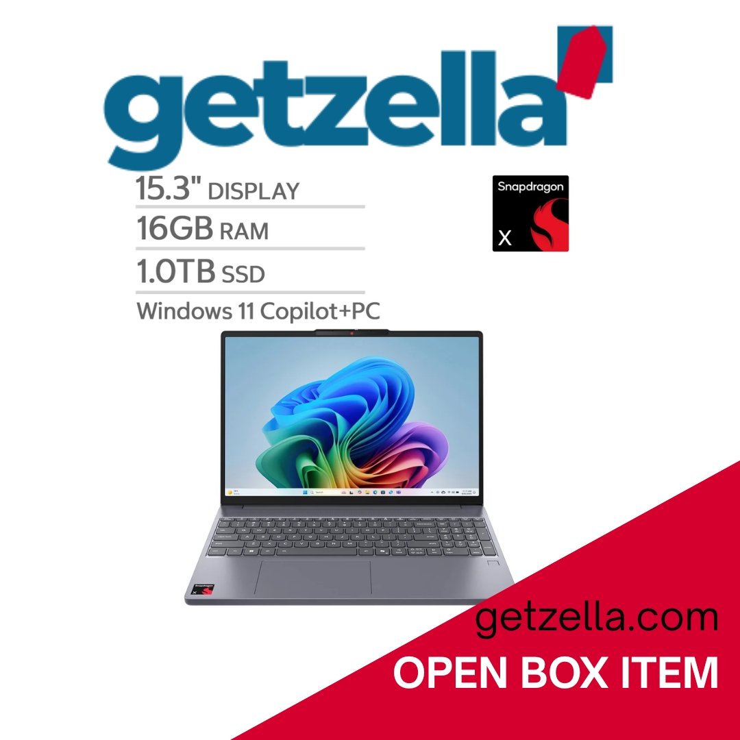 Lenovo IdeaPad Slim 3x 15.3" Touchscreen Copilot+ PC Laptop- Qualcomm Snapdragon X - WUXGA (1920x1200) - Windows 11 Home - 16GB RAM - 1TB SSD