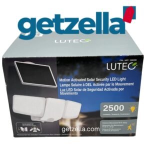 Lutec 2500 Lumen Solar Motion Security Light - Triple Head LED Floodlight