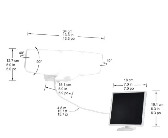 Lutec 2500 Lumen Solar Motion Security Light - Triple Head LED Floodlight - Image 3