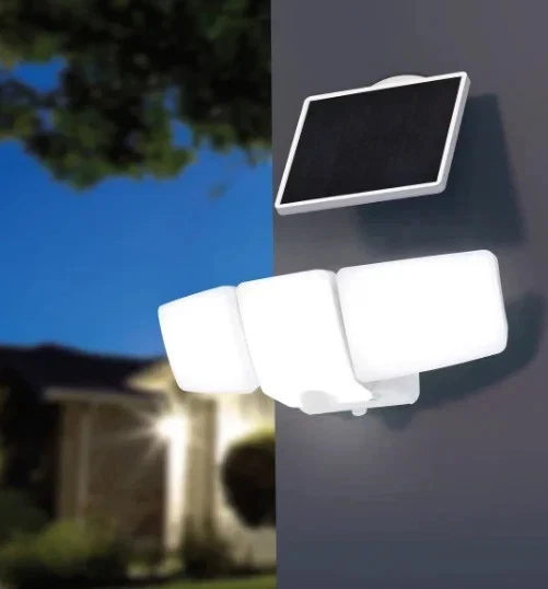 Lutec 2500 Lumen Solar Motion Security Light - Triple Head LED Floodlight - Image 2
