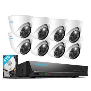 Reolink 16 Channel 4K+ Security Camera System with 8 Wired Dome Cameras and 4TB NVR (NVS16-12MD8)
