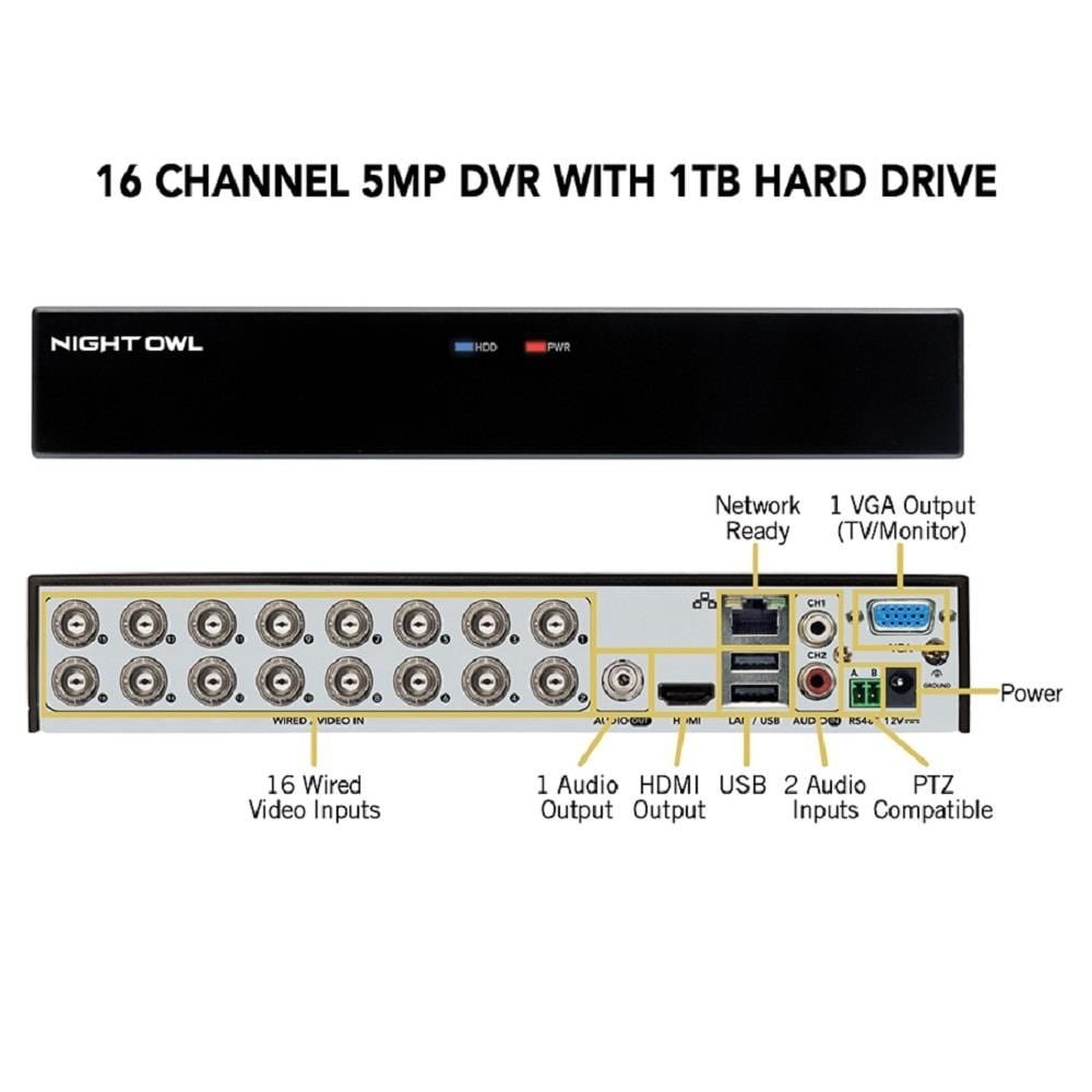 Night Owl DVR-C50X-161-JF 1TB 16-Channel DVR