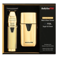 BabylissPRO Limited Edition GoldFX Trimmer & UV-Disinfecting Single Foil Shaver Kit (Refurbished)